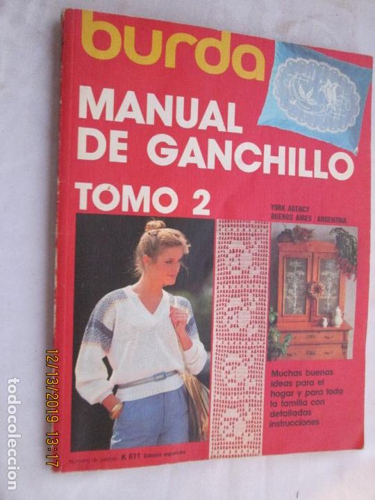 Coleccionismo de Revistas y Peri&oacute;dicos: REVISTA BURDA MANUAL DE GANCHILLO TOMO 2 - 1985 - EDICI&Oacute;N ESPA&Ntilde;OLA.