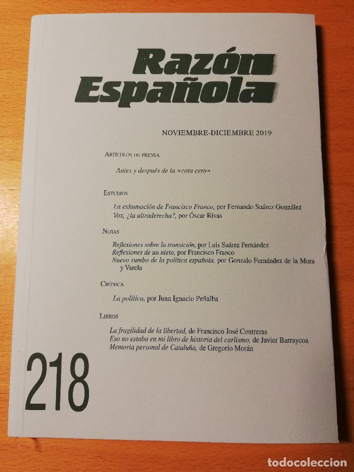 Collectionnisme de Revues et Journaux: RAZ&Oacute;N ESPA&Ntilde;OLA N&ordm; 218 (NOVIEMBRE - DICIEMBRE 2019)