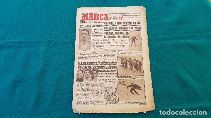 Coleccionismo de revistas y peri&oacute;dicos: PERIODICO MARCA (15-03-47) FUTBOL, ESQUI, CARTELERA... (NO ESTA DOBLADO)