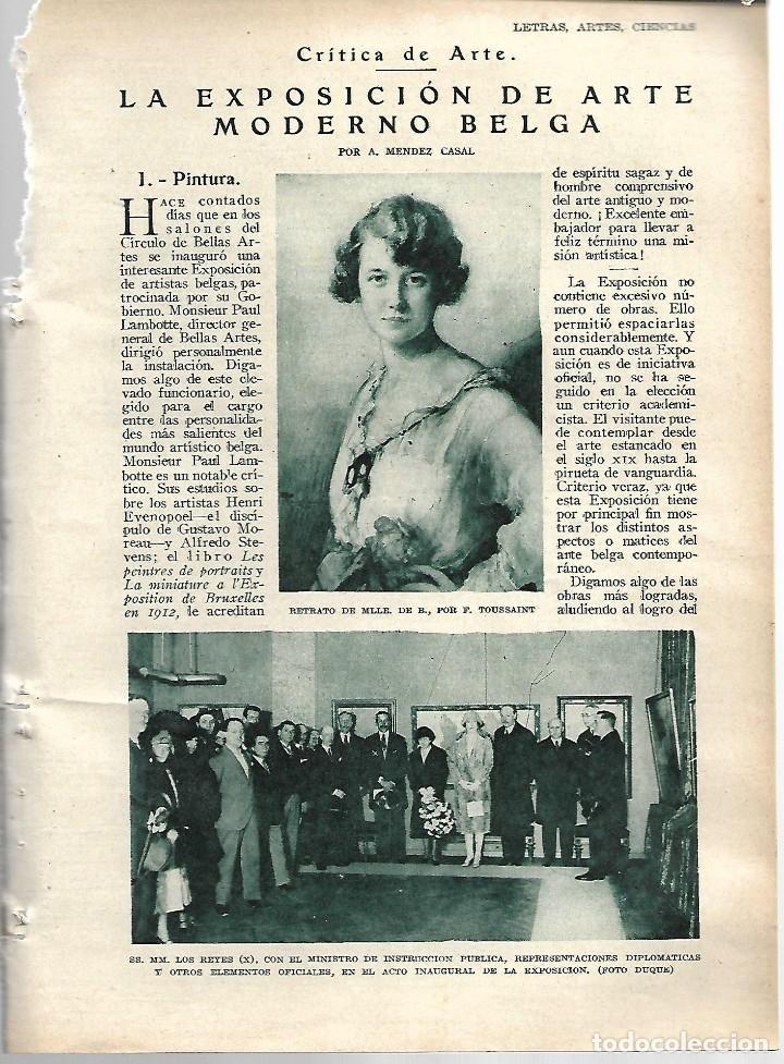 Sammeln von Zeitschriften und Zeitungen: BYN 11 MAR 1928.N&ordm;1921. EXPOSICION ARTE MODERNO BELGA A.MENDEZ CASAL. TOUSSAINT,,DELAUNOIS,KLOPSTOCK