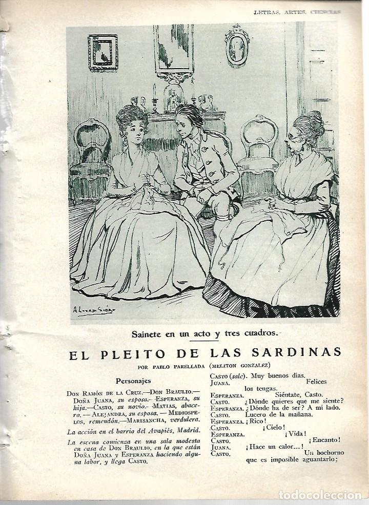 Collezionismo di Riviste e Giornali: BYN 11 MAR 1928.N&ordm;1921. EL PLEITO DE LAS SARDINAS. SAINETE UN ACTO Y 3 CUADROS. PABLO PARELLADA.