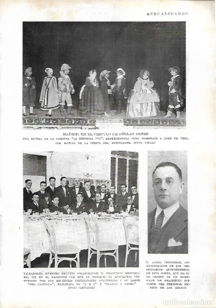 Collezionismo di Riviste e Giornali: BYN 11 MAR 1928.N&ordm;1921.FRANCISCO MENDIZABAL.ANGEL CENICEROS. TOLEDO CAPILLA MOZARABE. MELILLA BAILE