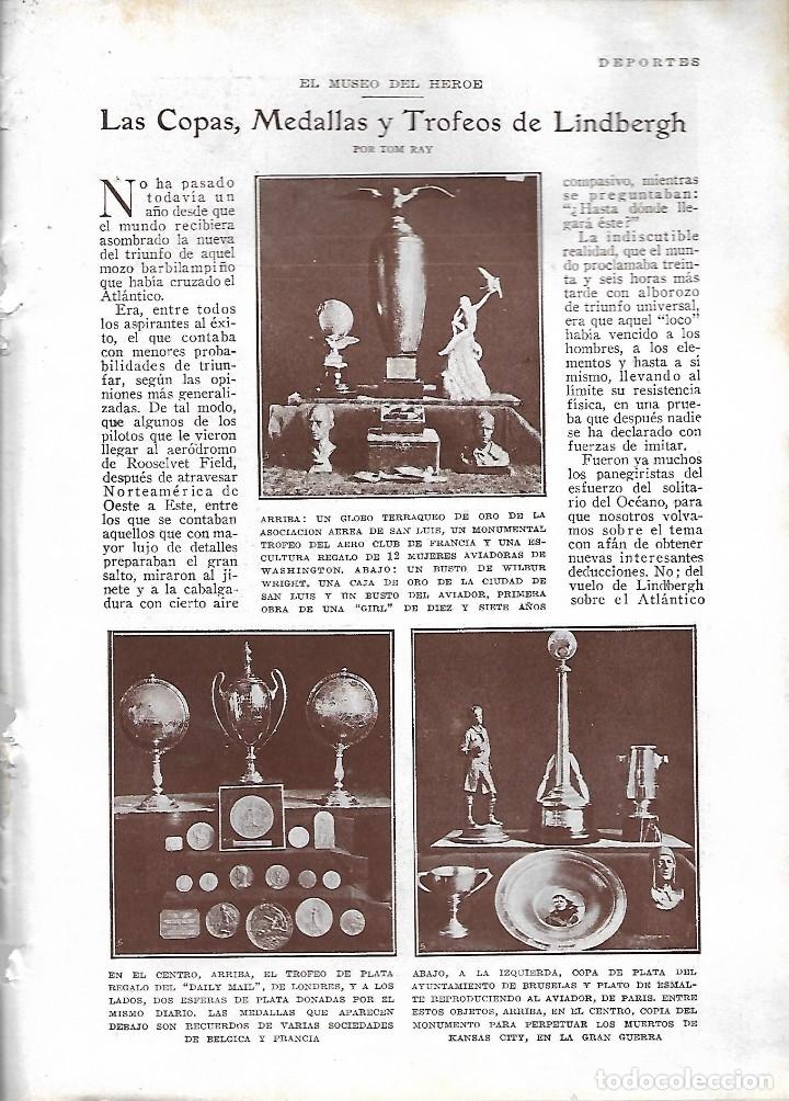 Collezionismo di Riviste e Giornali: BYN 11 MAR 1928.N&ordm;1921. COPAS MEDALLES Y TROFEOS DE LINDBERGH. POR TOM RAY. FOTOS VIDAL