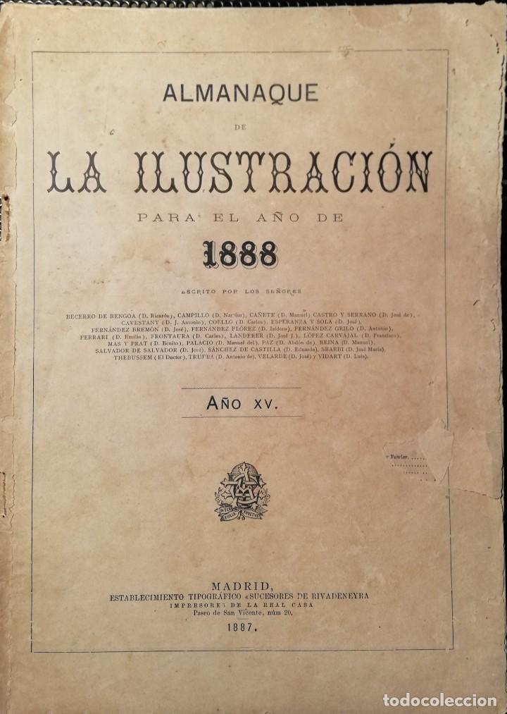 Coleccionismo de Revistas y Peri&oacute;dicos: ALMANAQUE 1888 - LA ILUSTRACI&Oacute;N - 142 p&aacute;ginas, 30 grabados Suc. de Rivadeneira - ( sin cubiertas)