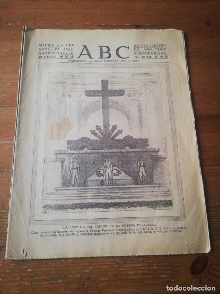 Coleccionismo de Revistas y Peri&oacute;dicos: Peri&oacute;dico ABC. N&uacute;mero 10.352. 9 de abril de 1939.