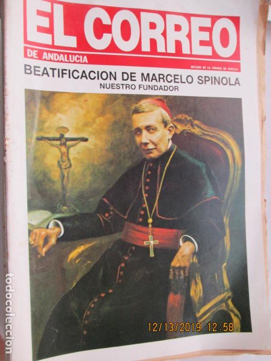 Coleccionismo de Revistas y Peri&oacute;dicos: EL CORREO DE ANDALUCIA , SEMANA SANTA 1987 BEATIFICACION DE MARCELO SPINOLA 29-MARZO -1987