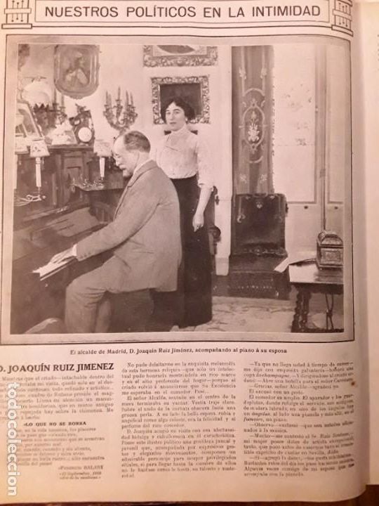 Collezionismo di Riviste e Giornali: JOQUIN RODRIGUEZ JIMENEZ ALCALDE DE MADRID  JUSTO PASTOR CHUECA 2 HOJA PUBLICIDAD A&Ntilde;O 1913
