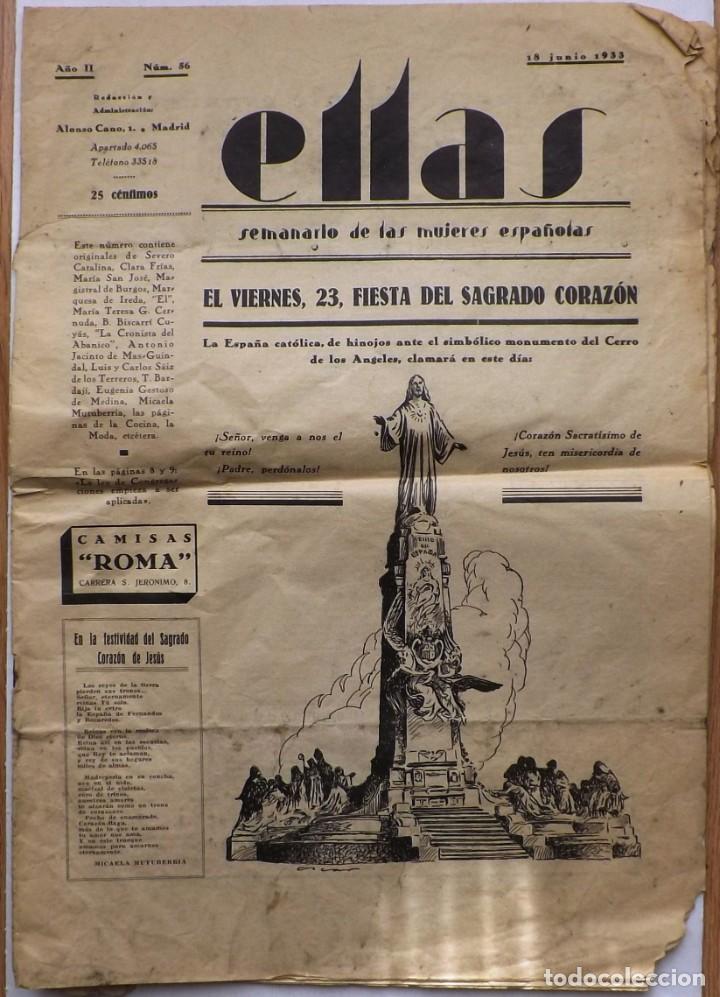Coleccionismo de Revistas y Peri&oacute;dicos: ELLAS SEMANARIO DE LAS MUJERES ESPA&Ntilde;OLAS 1933