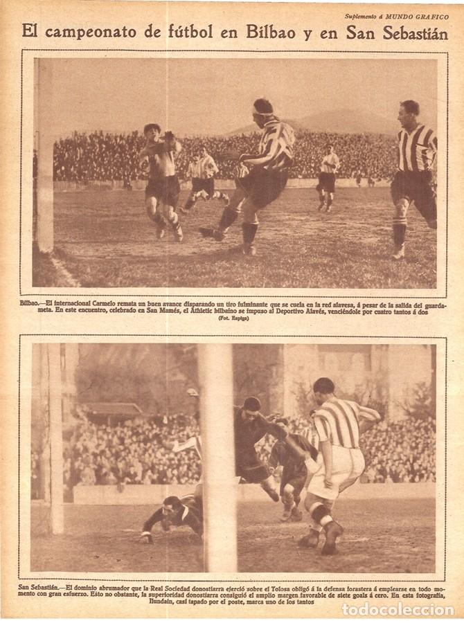 Coleccionismo de Revistas y Peri&oacute;dicos: 1928 HOJA REVISTA BILBAO SAN MAM&Eacute;S ATHLETIC DE BILBAO VENCE AL DEPORTIVO ALAV&Eacute;S