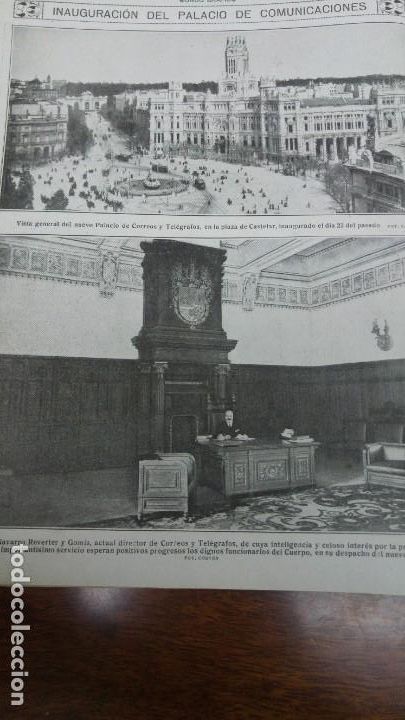 Collezionismo di Riviste e Giornali: INAGURACION PALACIO COMUNICACIONES CASA CORREOS MADRID ESCUELA LA GLORIETA VALENCIA REVISTA A&Ntilde;O 1919
