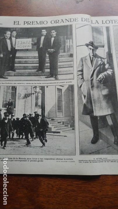 Collection Magazines and Newspapers: PRIMER PREMIO LOTERIA NAVIDAD ASESINATO GUARDIA CIVILES BARCELONA CRIMEN CINE -EL CID- VALENCIA 1919