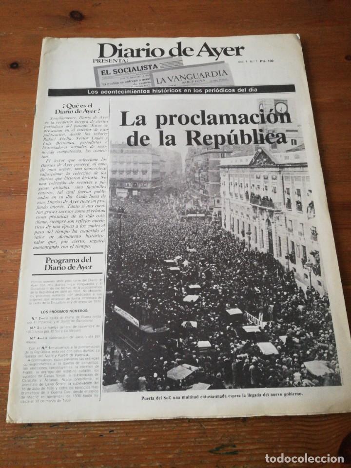 Sammeln von Zeitschriften und Zeitungen: Revista Diario de Ayer. N&uacute;mero 1. Presenta: El Socialista y La Vanguardia.