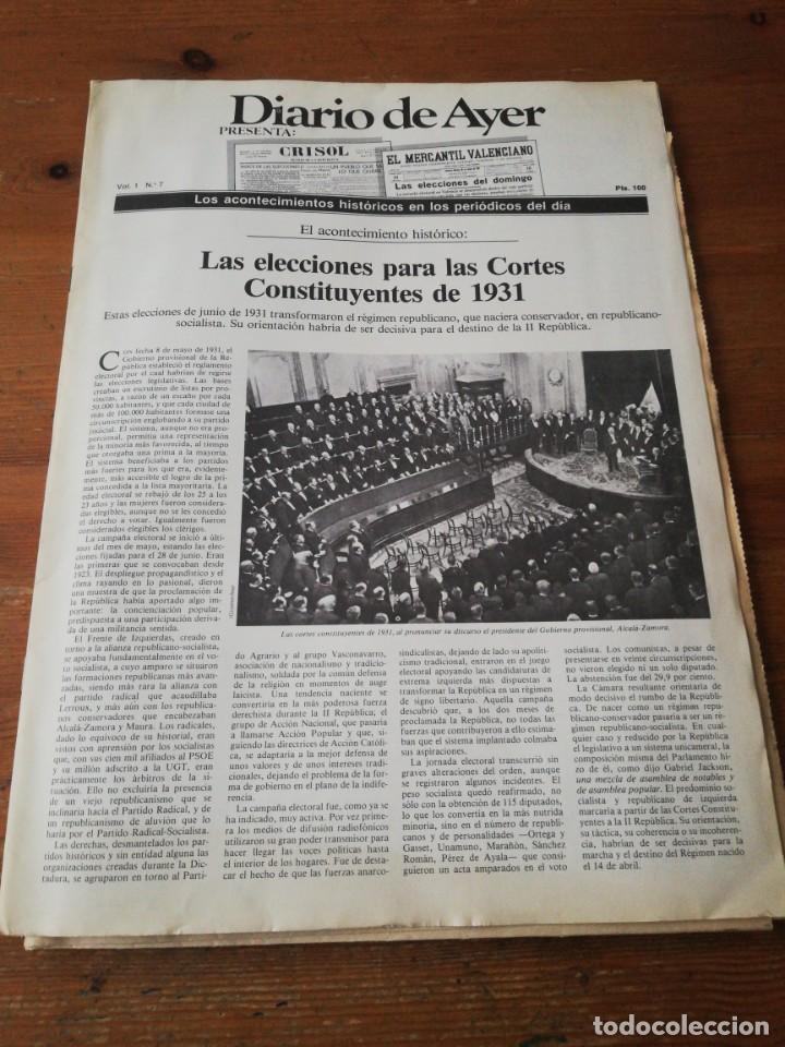 Sammeln von Zeitschriften und Zeitungen: Revista Diario de Ayer. N&uacute;mero 7. Presenta: Crisol y El mercantil valenciano.