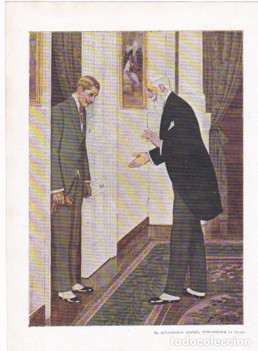 Collection Magazines and Newspapers: * ANCIANO * JOVEN * Ilustraci&oacute;n de M&eacute;ndez Bringa para la novela La Sombra del pasado - 1920