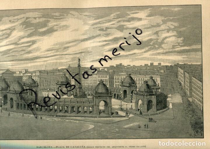 Sammeln von Zeitschriften und Zeitungen: REVISTA 1889 EL MARQUES DE CAMPO VALENCIA  PLAZA CATALU&Ntilde;A BARCELONA ARQUITECTO D. PEDRO FALQUES