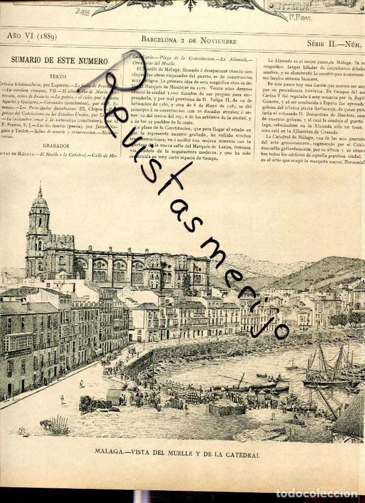 Collection Magazines and Newspapers: REVISTA 1889 MALAGA MUELLE CATEDRAL PLAZA CONSTITUCION  ALAMEDA PARANINFO UNIVERSIDAD DE BARCELONA