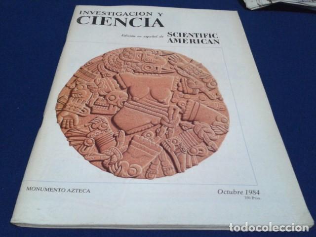Colecionismo de Revistas e Jornais: REVISTA MENSUAL ( INVESTIGACION Y CIENCIA ) EDICCI&Oacute;N EN ESPA&Ntilde;OL OCTUBRE 1984 SCIENTIFIC AMERICAN