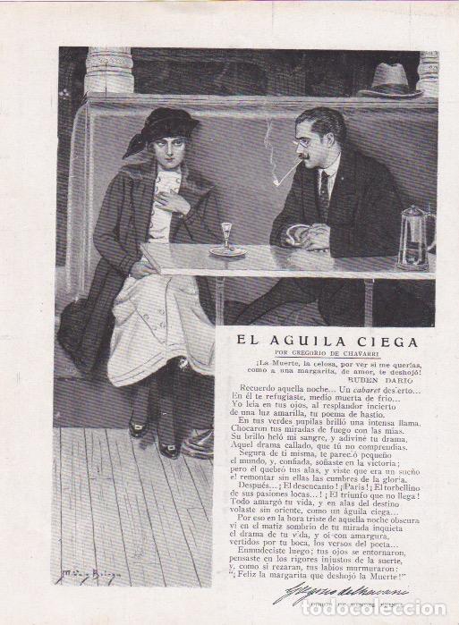 Coleccionismo de revistas y peri&oacute;dicos: El &aacute;guila ciega / versos de Gregorio de Chavarri, dibujo de M&eacute;ndez Bringa - 1920