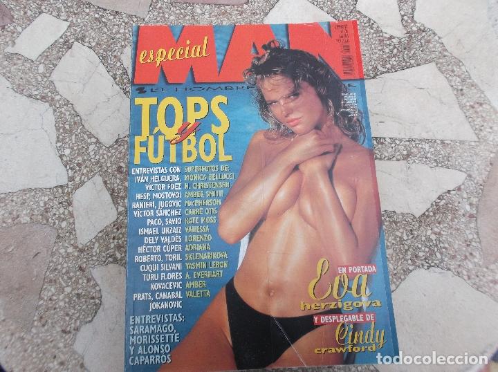 Coleccionismo de Revistas y Peri&oacute;dicos: MAN N&ordm; 136, poster cindy crawford,especial tops y futbol,alamis morissette,