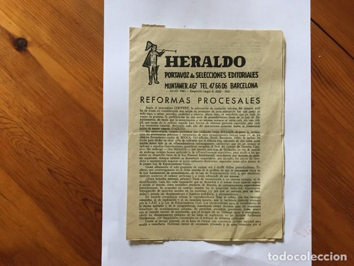 Collectionnisme de Revues et Journaux: revista ,heraldo de 1961 barcelona revista de 4 hojas sin abrir, portavoz de selecciones aditoriales