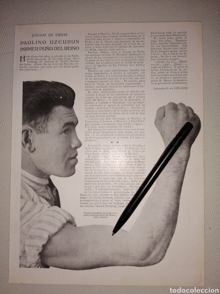 Colecionismo de Revistas e Jornais: RECORTE A&Ntilde;OS 20.PAULINO UZCUDUN PU&Ntilde;O DEL REINO, BODA DE MINISTRO DE CUBA EN ESPA&Ntilde;A. R20
