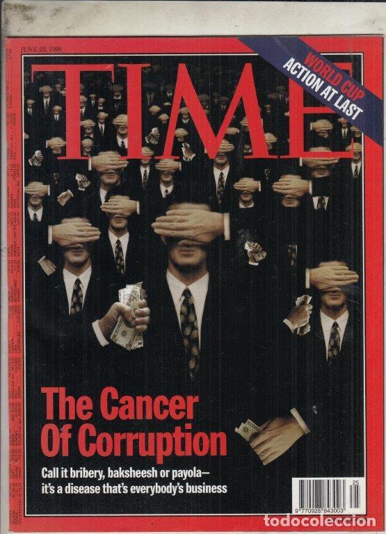 Collezionismo di Riviste e Giornali: REVISTA TIME N&ordm; 22 JUNIO A&Ntilde;O 1998. EL C&Aacute;NCER DE CORRUPCI&Oacute;N.