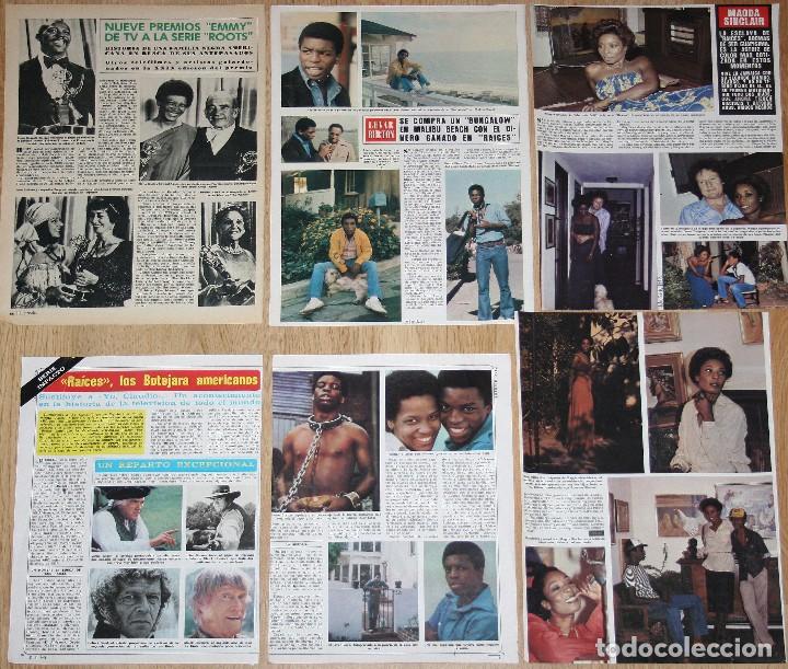 Coleccionismo de Revistas y Peri&oacute;dicos: ROOTS TV SERIES 1970s lote prensa clippings photos articles Magda Sinclair Raices