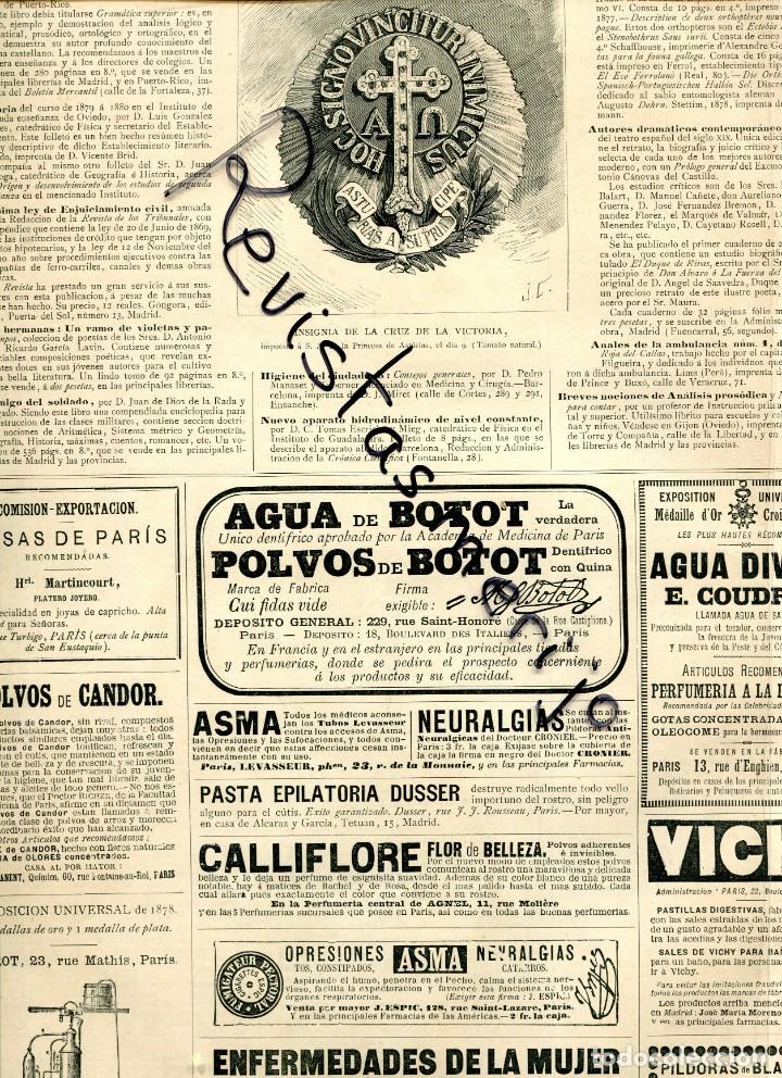Coleccionismo de revistas y peri&oacute;dicos: SUPLEMENTO REVISTA 1881 LAUREANO TRAVADO ODA GRABADO INSIGNIA CRUZ DE LA VICTORIA PRINCESA ASTURIAS