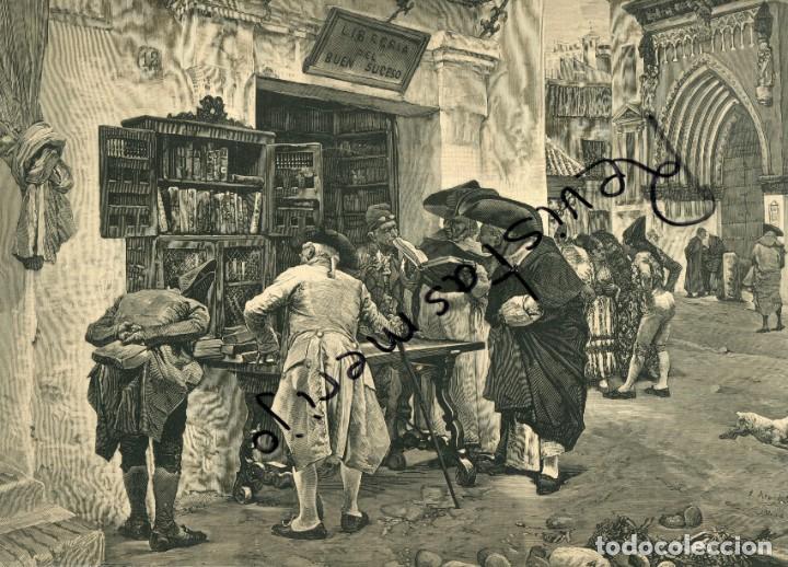 Coleccionismo de revistas y peri&oacute;dicos: REVISTA 1881 GRABADO LOS BIBIOFILOS COSTUMBRES SEVILLANAS CUADRO DE JIMENEZ ARANDA