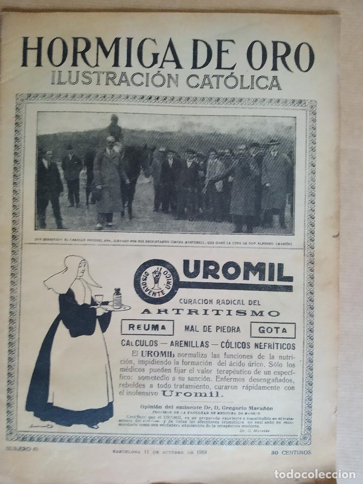 Coleccionismo de revistas y peri&oacute;dicos: LA HORMIGA DE ORO. A&Ntilde;O 1919, N&ordm; 40. VICH, PADUA, VALENCIA, MADRID, ZARAGOZA