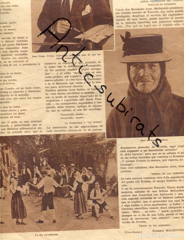 Collectionnisme de Revues et Journaux: REVISTA A&Ntilde;O 1935 TRAJE BAILE TIPICO DE CANARIAS DIEGO CROSA DE LLANES VIRGEN DE LA MONTA&Ntilde;A RONDA