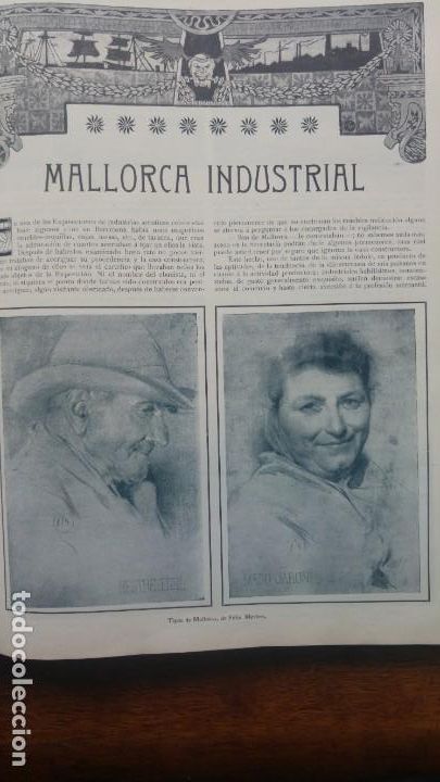 Sammeln von Zeitschriften und Zeitungen: MALLORCA INDUSTRIAL TIPOS DE MALLORCA PALMA LOS MOLINOS CALA DE LA ESTACA 5 HOJAS REVISTA A&Ntilde;O 1906