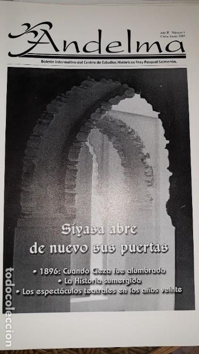 Collectionnisme de Revues et Journaux: ANDELMA 5 2003 HISTORIA 1896 ALUMBRADA MURCIA ESPECT&Aacute;CULO TEATRAL ANTEQUERA HUERTA TEMPESTAD TIANGUI