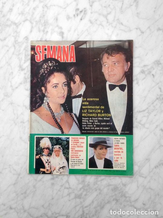 Coleccionismo de Revistas y Peri&oacute;dicos: SEMANA - 1973 - LIZ TAYLOR Y RICHARD BURTON, SARA MONTIEL, BASILIO, NICOLA DI BARI, ROMY SCHNEIDER