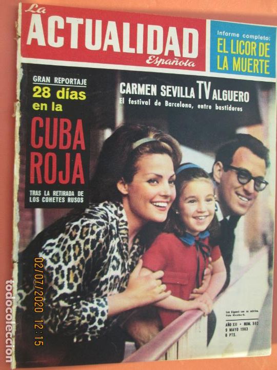 Coleccionismo de Revistas y Peri&oacute;dicos: LA ACTUALIDAD ESPA&Ntilde;OLA REVISTA N&ordm; 592 - 09-05-1963- CUBA ROJA , CARMEN SEVILLA- ALGUERO