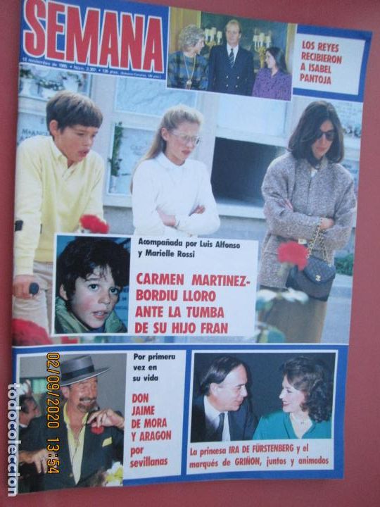 Coleccionismo de Revistas y Peri&oacute;dicos: REVISTA SEMANA N&ordm; 2387 - 1985 - ISABEL PANTOJA CON LOS REYES, CARMEN MARTINEZ BORDIU, JAIME DE MORA.