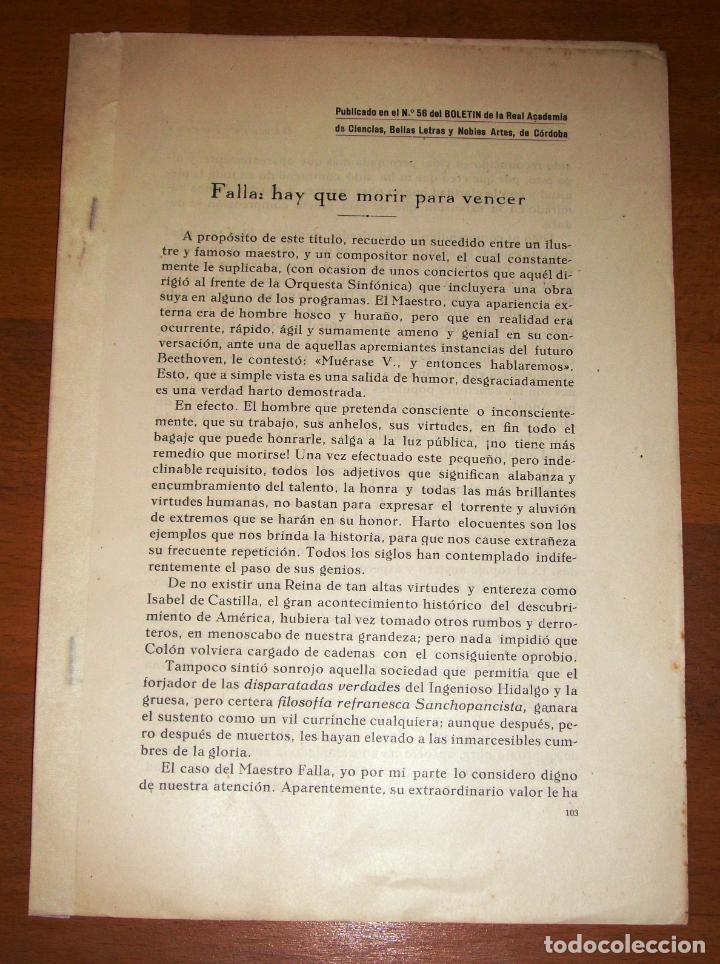 Coleccionismo de Revistas y Peri&oacute;dicos: TORRES, D&aacute;maso. Falla : hay que morir para vencer [SEPARATA]