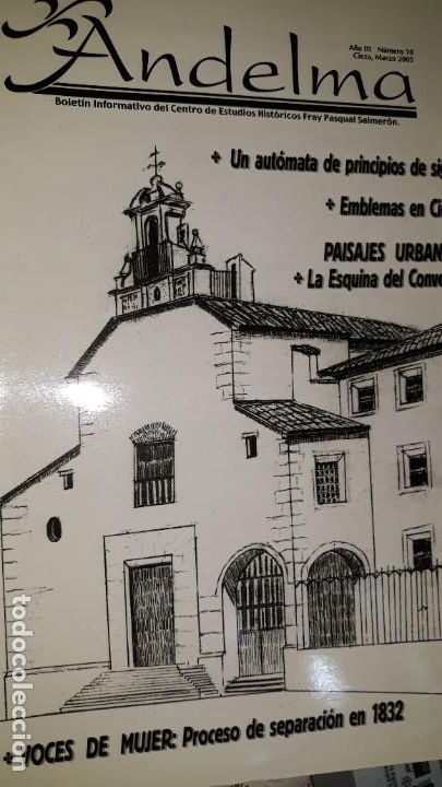 Collectionnisme de Revues et Journaux: ANDELMA 10 2005 AUT&Oacute;MATA SEPARACI&Oacute;N 1832 EMBLEMAS MURCIA ALCIATO PROSPECTO PROGRAMAS MANO VOCES MUJE