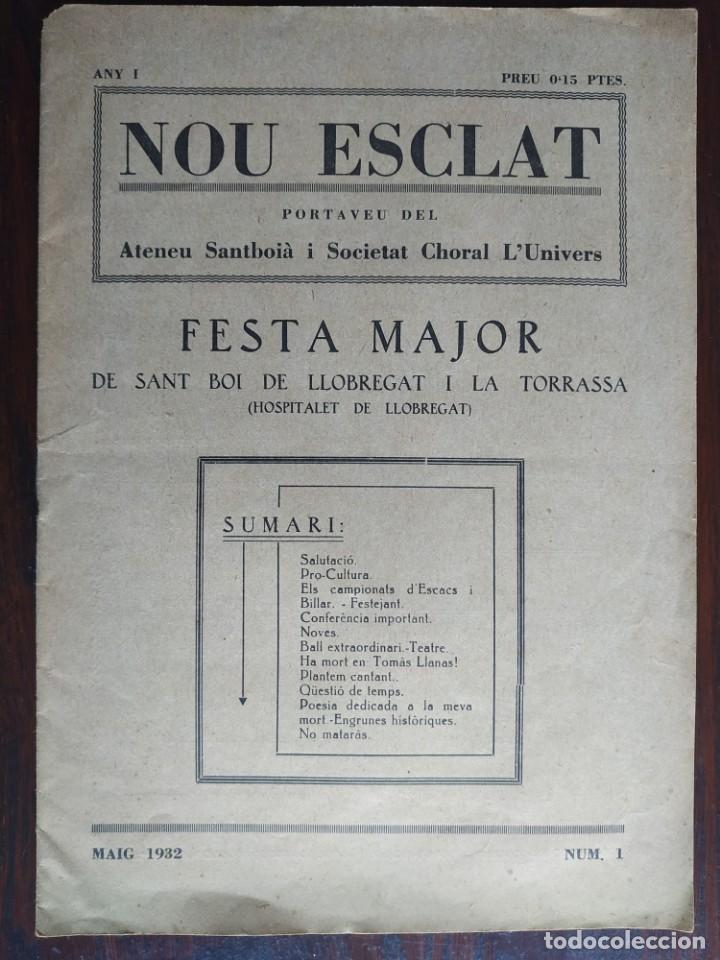 Coleccionismo de Revistas y Peri&oacute;dicos: Revista Any I n&ordm;1, Nou Esclat 1932 Festa Major Ateneu Santboia socie l&acute;univers Sant Boi de Llobregat