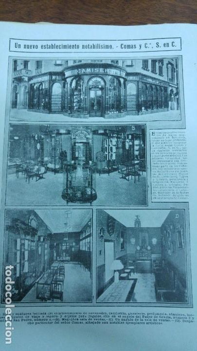 Collezionismo di Riviste e Giornali: COMAS Y C&ordf; NUEVO ESTABLECIMIENTO BARCELONA NOVEDADES CAMISERIA ABANICOS PERFUMERIA REVISTA A&Ntilde;O 1913