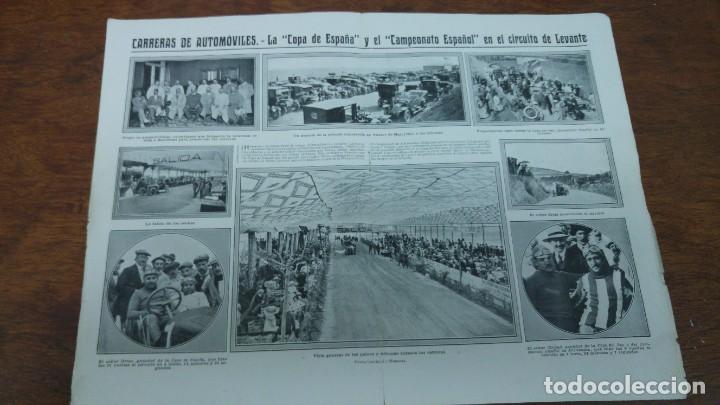 Coleccionismo de revistas y peri&oacute;dicos: CARRERAS AUTOMOVILES COPA ESPA&Ntilde;A CA,MPEONATO ESPA&Ntilde;OL CIRCUITO LEVANTE VILASAR MAR 2 HOJAS A&Ntilde;O 1913