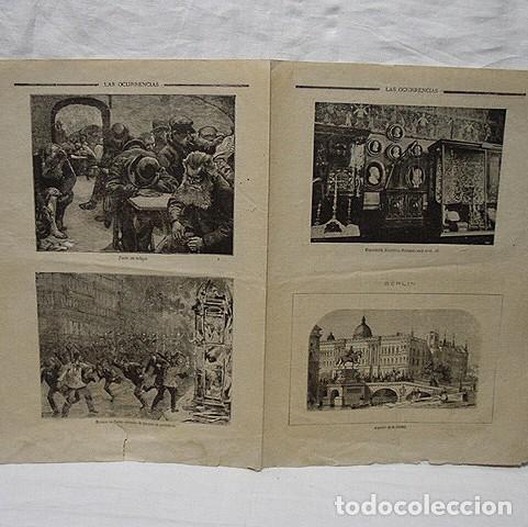 Collezionismo di Riviste e Giornali: SIGLO XIX-LAS OCURRENCIAS-GRABADOS MADRID EXPOSICI&Oacute;N EUROPEA LAPORTA-BERL&Iacute;N PARIS REFUGIO INCENDIO