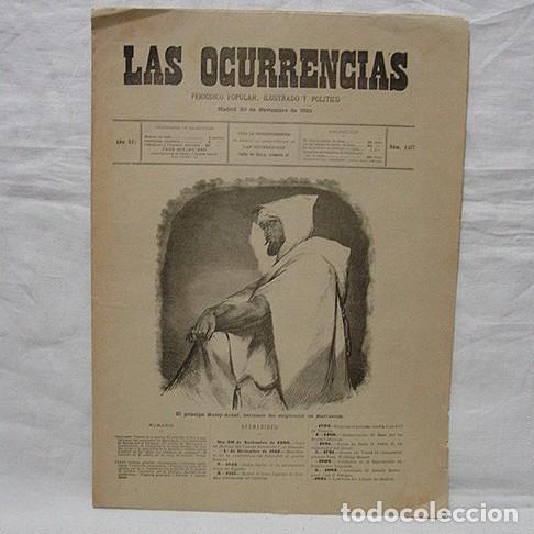 Sammeln von Zeitschriften und Zeitungen: SIGLO XIX-LAS OCURRENCIAS-GRABADOS MULEY ARAAF-MELILLA GENERAL MAC&Iacute;AS-CA. ARIZA-CAT&Aacute;STROFE SANTANDER