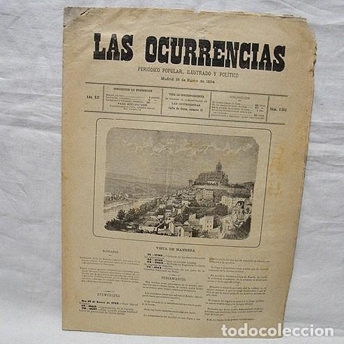 Sammeln von Zeitschriften und Zeitungen: SIGLO XIX-LAS OCURRENCIAS-GRABADOS MANRESA LAPORTA-MELILLA FUERTE CONCEPCI&Oacute;N-ANARQUISMO BARCELONA