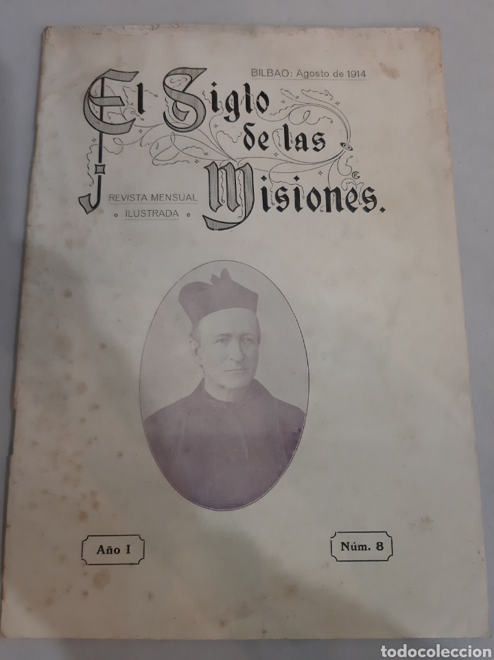 Coleccionismo de Revistas y Peri&oacute;dicos: Bilbao 1814 revista El siglo Misiones n&uacute;mero 8. Volc&aacute;n Kangoxima.Pieles rojas.Ciudad Real..Maharaj .