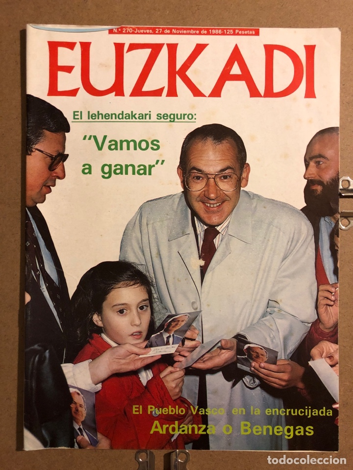Collectionnisme de Revues et Journaux: EUZKADI N&deg;270 (1986). ELECCIONES PARLAMENTO VASCO (ARDANZA O BENEGAS), LOS AGOTES