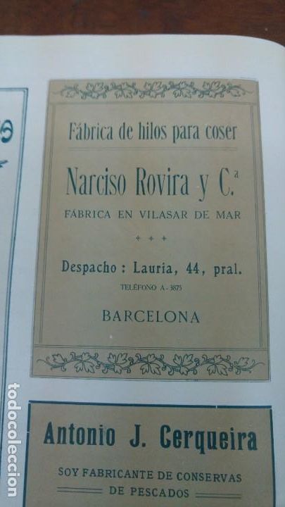 Collezionismo di Riviste e Giornali: FABRICA DE HILOS PARA COSER NARCISO ROVIRA Y C&ordf; VILASAR DE MAR BARCELONA HOJA REVISTA A&Ntilde;O 1920