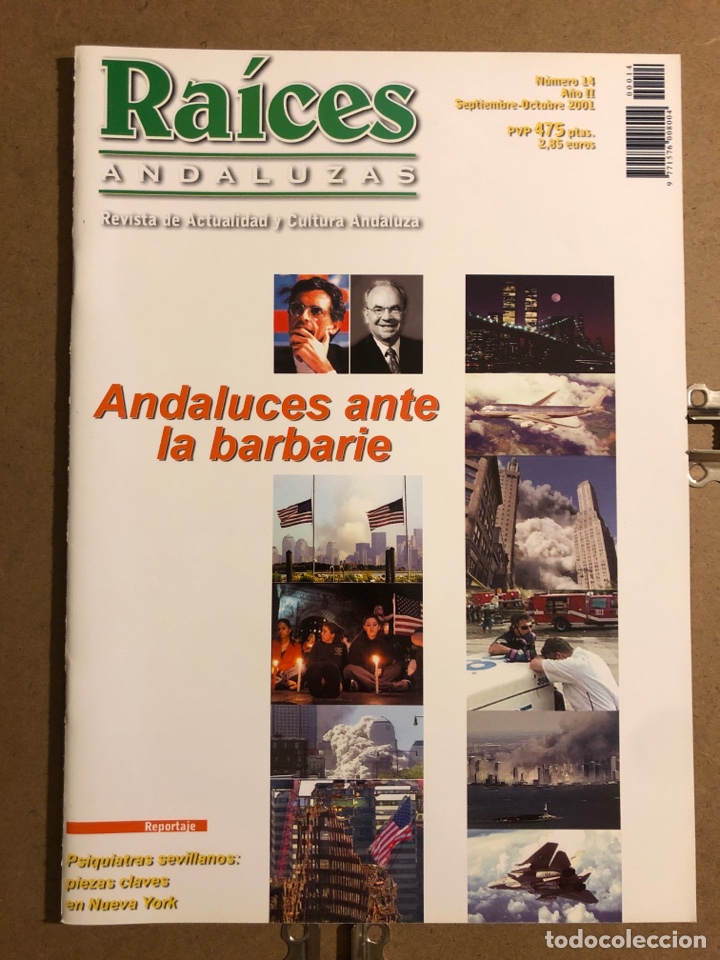 Collectionnisme de Revues et Journaux: RA&Iacute;CES ANDALUZAS N&deg; 14 ( SEPTIEMBRE-OCTUBRE 2001). ANDALUCES ANTE LA BARBARIE,.,,