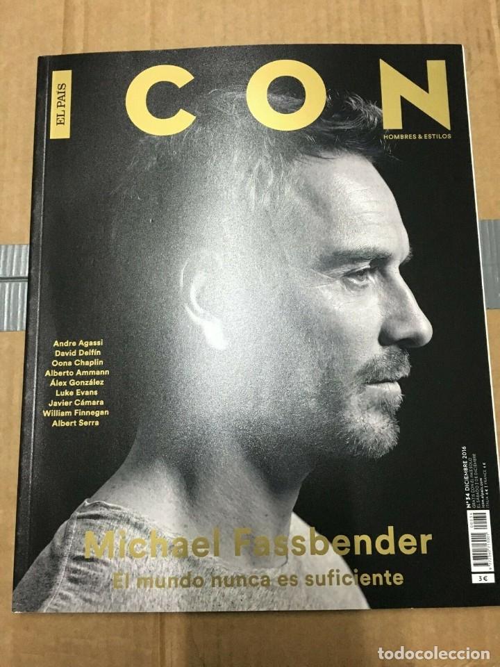 Collezionismo di Riviste e Giornali: REVISTA ICON #34 Michael Fassbender on Cover Luke Evans William Finnegan