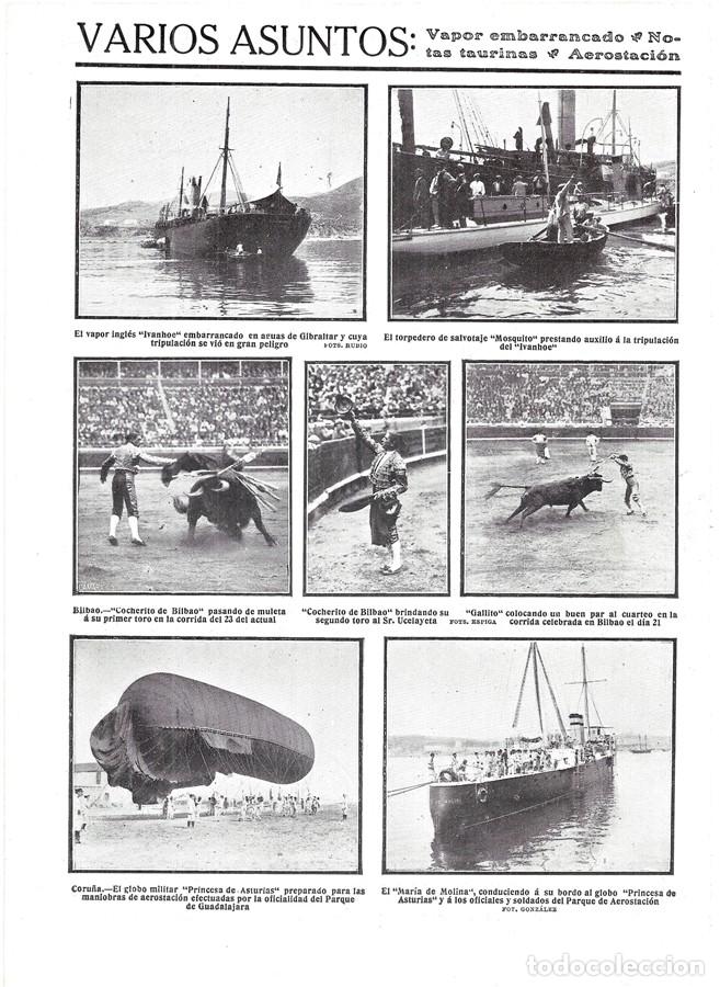 Coleccionismo de Revistas y Peri&oacute;dicos: 1911 HOJA REVISTA BILBAO PLAZA DE TOROS CORRIDA TOREROS COCHERITO DE BILBAO Y RAFAEL G&Oacute;MEZ 'GALLITO'
